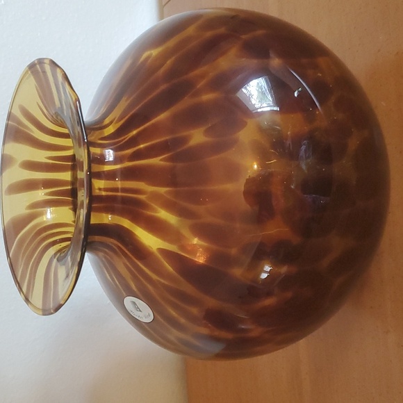 Vintage Maestri Vetrai Brown/Gold Speckled Large Mid-Century Modern Vase - Picture 2 of 8